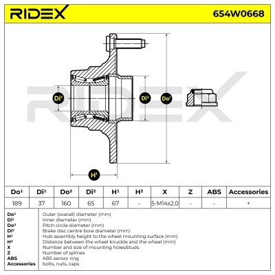 Łożysko Koła RIDEX 654W0668 654W0668 - foto 5