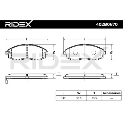 Klocki hamulcowe RIDEX 402B0670 402B0670 - foto 8