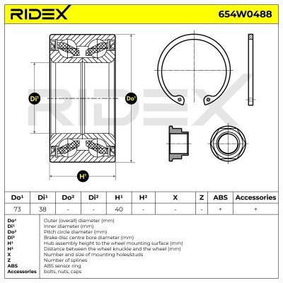 Łożysko Koła RIDEX 654W0488 654W0488 - foto 7