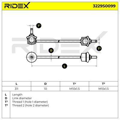 Łącznik Stabilizatora RIDEX 3229S0099 3229S0099 - foto 3