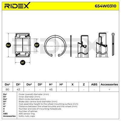 Łożysko Koła RIDEX 654W0310 654W0310 - foto 3