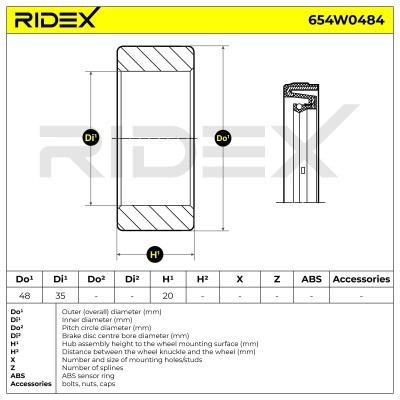 Łożysko Koła RIDEX 654W0484 654W0484 - foto 7