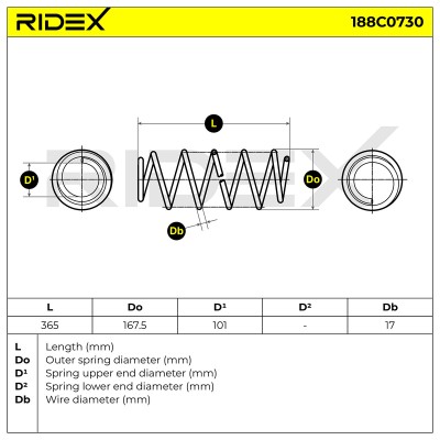 Sprężyna Zawieszenia RIDEX 188C0730 188C0730 - foto 4