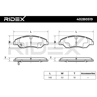 Klocki hamulcowe RIDEX 402B0519 402B0519 - foto 8