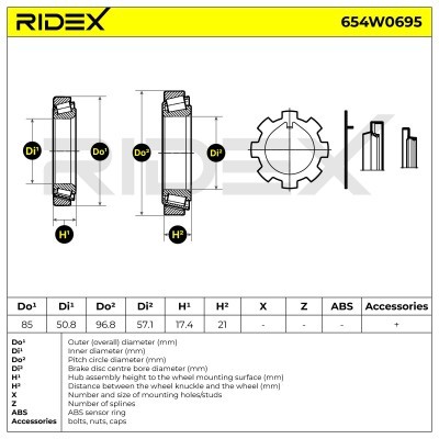 Łożysko Koła RIDEX 654W0695 654W0695 - foto 5