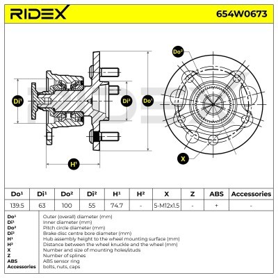 Łożysko Koła RIDEX 654W0673 654W0673 - foto 7