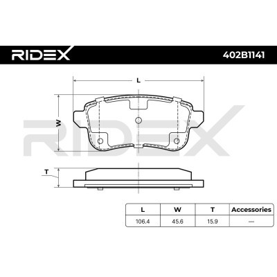 Klocki hamulcowe RIDEX 402B1141 402B1141 - foto 6