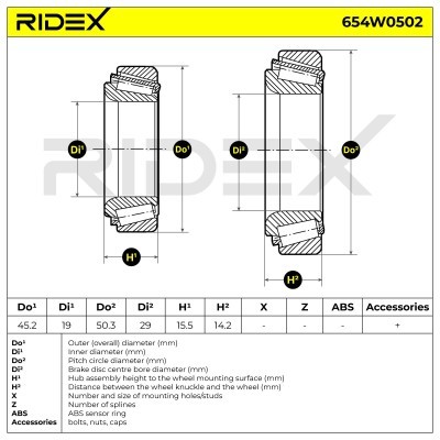Łożysko Koła RIDEX 654W0502 654W0502 - foto 4