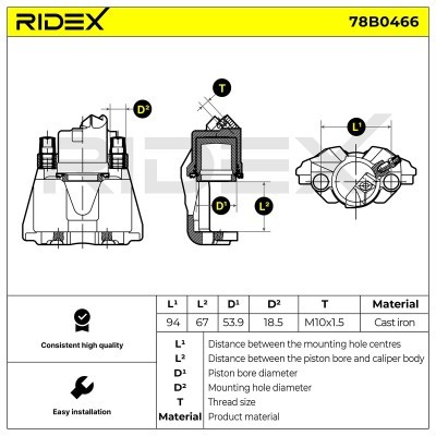 Zacisk Hamulcowy RIDEX 78B0466 78B0466 - foto 5