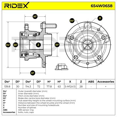 Łożysko Koła RIDEX 654W0658 654W0658 - foto 6