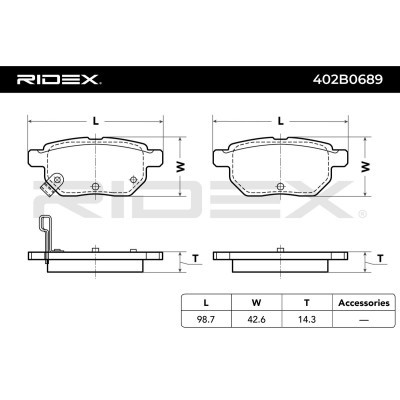 Klocki hamulcowe RIDEX 402B0689 402B0689 - foto 3