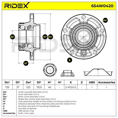 Łożysko Koła RIDEX 654W0420 654W0420 - foto 4