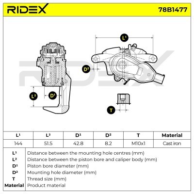 Zacisk Hamulcowy RIDEX 78B1477 78B1477 - foto 8