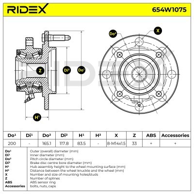 Łożysko Koła RIDEX 654W1075 654W1075 - foto 6