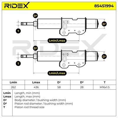 Amortyzator RIDEX 854S1994 854S1994 - foto 4