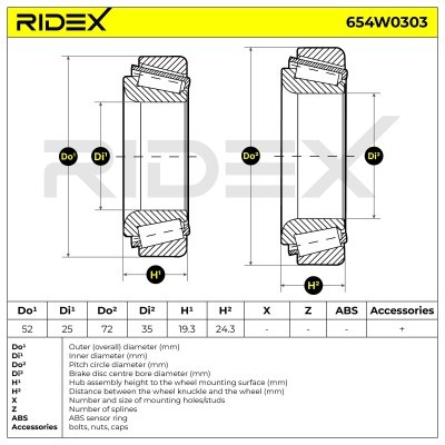 Łożysko Koła RIDEX 654W0303 654W0303 - foto 3