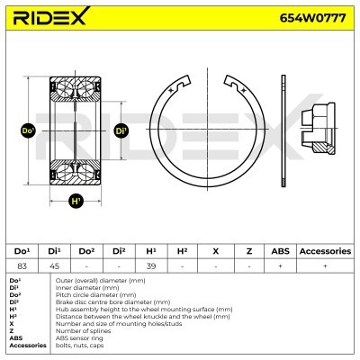 Łożysko Koła RIDEX 654W0777 654W0777 - foto 4