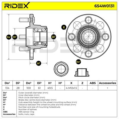 Łożysko Koła RIDEX 654W0131 654W0131 - foto 2