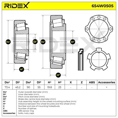 Łożysko Koła RIDEX 654W0505 654W0505 - foto 6