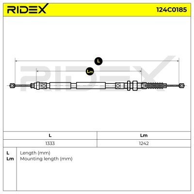 Linka Hamulca Ręcznego RIDEX 124C0185 124C0185 - foto 6