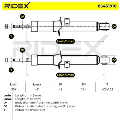 Amortyzator RIDEX 854S1910 854S1910 - foto 6