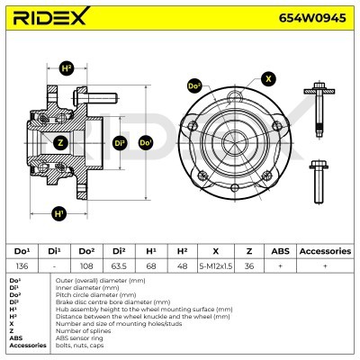 Łożysko Koła RIDEX 654W0945 654W0945 - foto 5