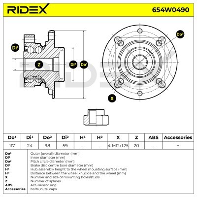 Łożysko Koła RIDEX 654W0490 654W0490 - foto 2