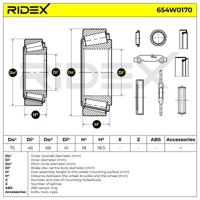 Łożysko Koła RIDEX 654W0170 654W0170 - foto 3