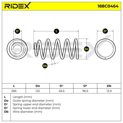 Sprężyna Zawieszenia RIDEX 188C0464 188C0464 - foto 5