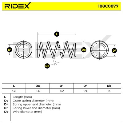 Sprężyna Zawieszenia RIDEX 188C0877 188C0877 - foto 5