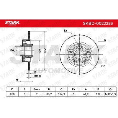 Tarcza hamulcowa Stark SKBD-0022253 SKBD-0022253 - foto 4