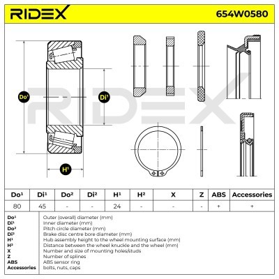 Łożysko Koła RIDEX 654W0580 654W0580 - foto 5