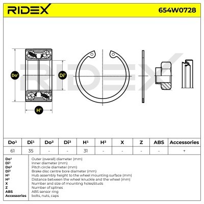 Łożysko Koła RIDEX 654W0728 654W0728 - foto 6