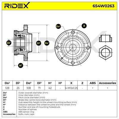 Łożysko Koła RIDEX 654W0263 654W0263 - foto 2