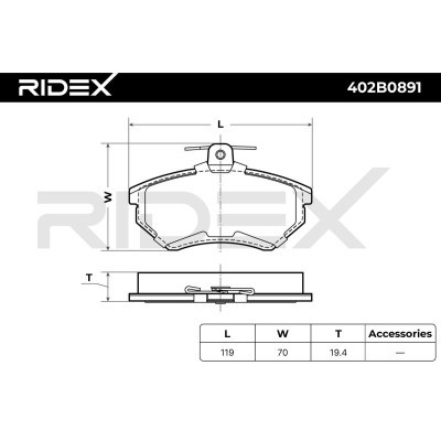 Klocki hamulcowe RIDEX 402B0891 402B0891 - foto 3