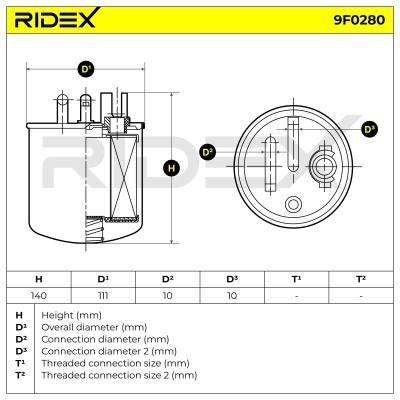 Filtr Paliwa RIDEX 9F0280 9F0280 - foto 6