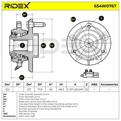 Łożysko Koła RIDEX 654W0767 654W0767 - foto 5