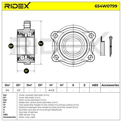 Łożysko Koła RIDEX 654W0799 654W0799 - foto 5