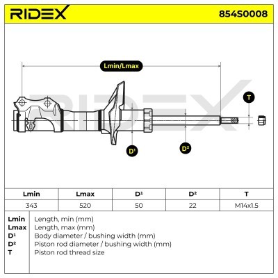 Amortyzator RIDEX 854S0008 854S0008 - foto 5