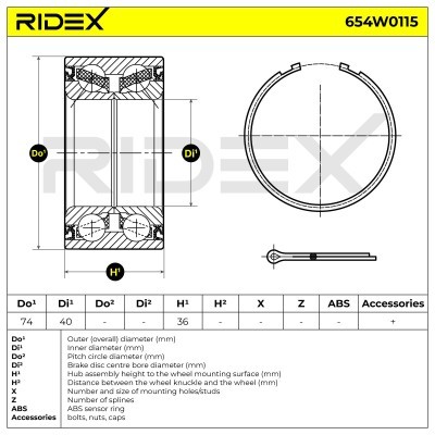 Łożysko Koła RIDEX 654W0115 654W0115 - foto 3