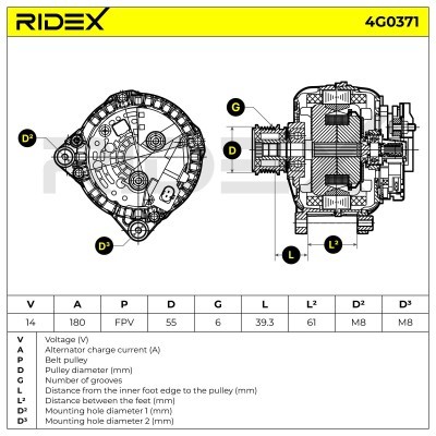 Alternator RIDEX 4G0371 4G0371 - foto 7
