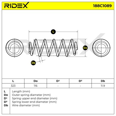 Sprężyna Zawieszenia RIDEX 188C1089 188C1089 - foto 4