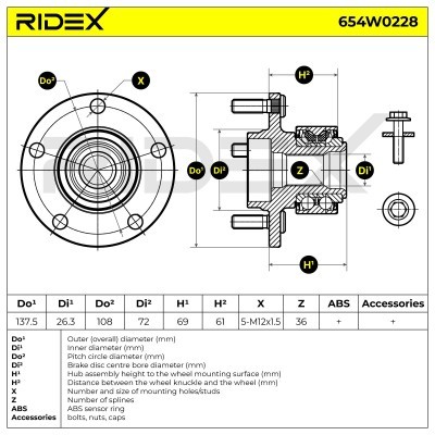 Łożysko Koła RIDEX 654W0228 654W0228 - foto 3