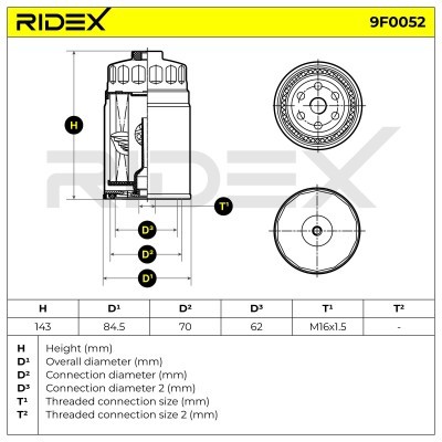 Filtr Paliwa RIDEX 9F0052 9F0052 - foto 5