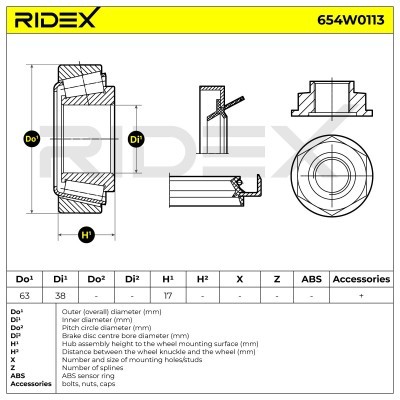 Łożysko Koła RIDEX 654W0113 654W0113 - foto 2