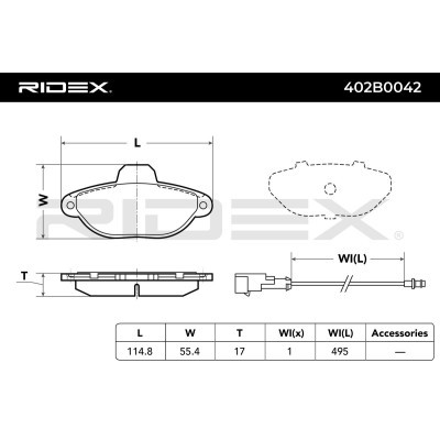 Klocki hamulcowe RIDEX 402B0042 402B0042 - foto 3