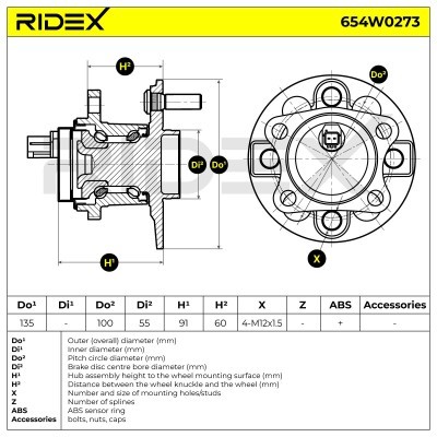 Łożysko Koła RIDEX 654W0273 654W0273 - foto 5