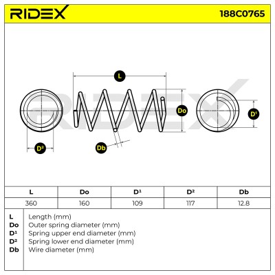 Sprężyna Zawieszenia RIDEX 188C0765 188C0765 - foto 6
