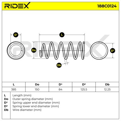Sprężyna Zawieszenia RIDEX 188C0124 188C0124 - foto 5