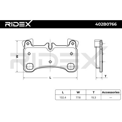 Klocki hamulcowe RIDEX 402B0766 402B0766 - foto 6